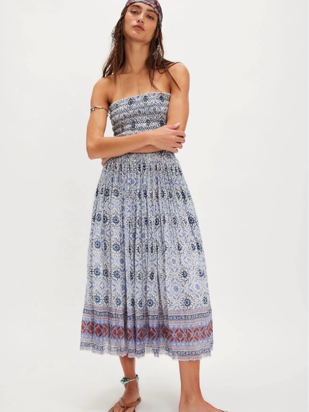 NWT Free People -  One Ravenna Printed Convertible Maxi Skirt/Dress  Size L